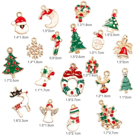 Diy Christmas Gifts For Mom GLiving Decorative Pendants 19 Pcs Pop Christmas Pendant Decorative DIY Ornaments for Necklace Charms Jewelry Making Xmas Gifts ()