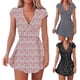 thumbnail image 1 of Mini vestido bohemio con cuello en V y estampado floral para mujer, vestido playero de verano para vacaciones ZefeiWu 8390614874992, 1 of 1