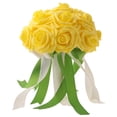 thumbnail image 2 of Hermoso ramo de rosas artificiales de espuma para novia y dama de honor, suministros para fiestas de boda. amarillo, 2 of 9