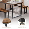 thumbnail image 4 of PORKISS 47.2" Dining Table Set for 4, 3 Piece Kitchen Table Set with 2 Benches, Space Saving Breakfast Nook Dining Set, Small Dining Room Table Set for Apartment, Brown, 4 of 9