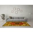 thumbnail image 3 of Ahgly Company Machine Washable Indoor Rectangle Medallion Yellow Traditional Area Rugs, 5' x 8', 3 of 4