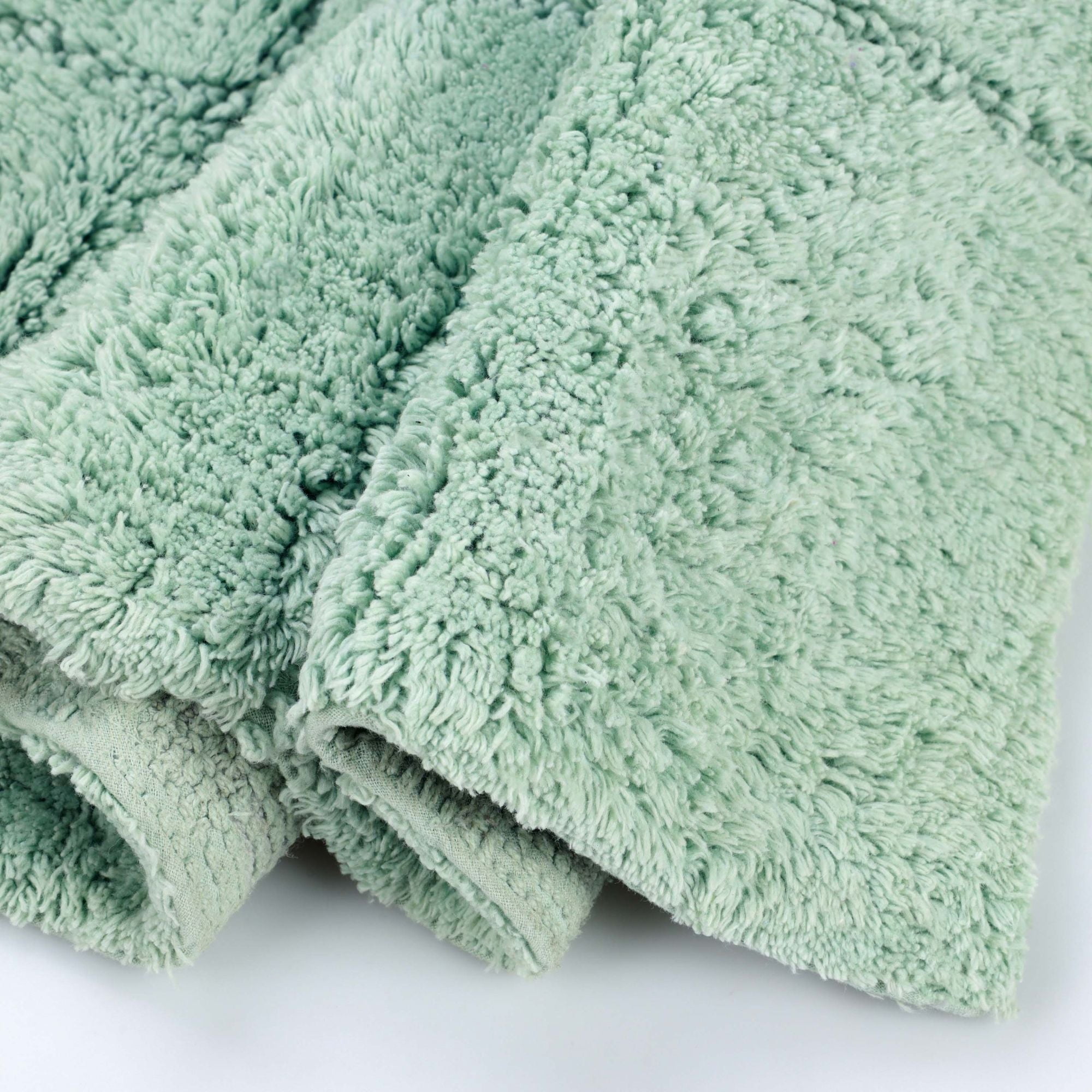 Superior Checkered Cotton Washable Non-Slip Bath Rug, Runner Size, Sage