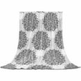 thumbnail image 2 of Abstract Dahlia Throw Flannel Blanket 40x50In Vintage Grey Country Farmhouse Classic Super Soft Cozy Bed Blanket, Lightweight Plush Fuzzy Bed Throw for Bedroom Sofa Couch Living Room, 2 of 4