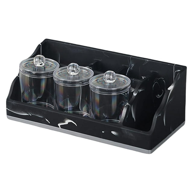 Organizador de tocador para baño, multifuncional, 5 compartimentos Negro