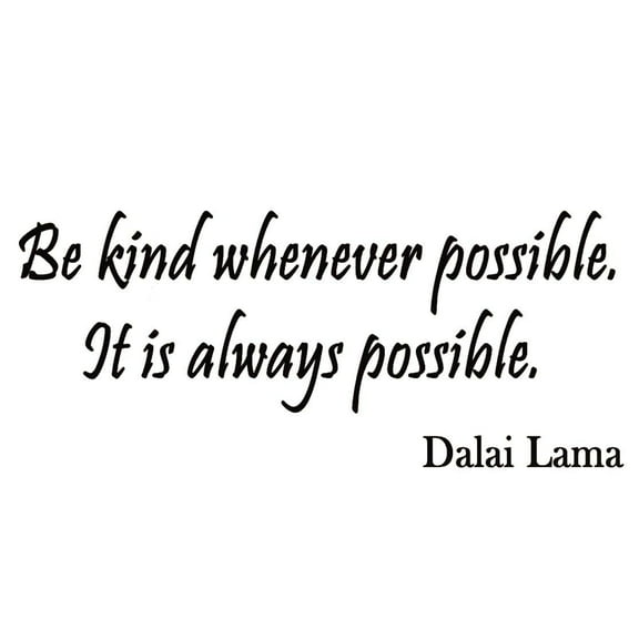 VWAQ Dalai Lama Wall Art Quotes Buddhism - Be Kind Whenever Possible - Vinyl Lettering