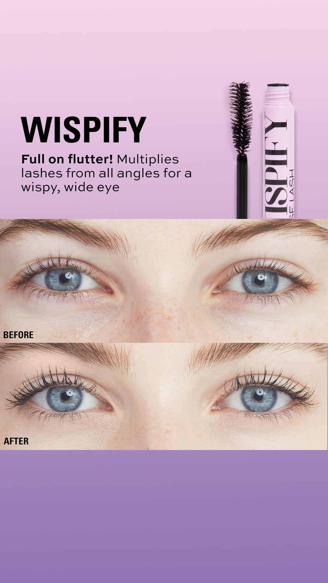 Revolution Wispify False Lash Mascara, Wispy Volume, Ultra Black