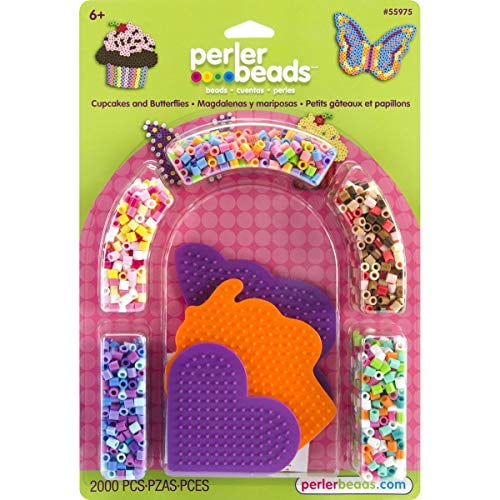 Perler Beads Kit de manualidades para cupcakes y mariposas para niños 2005 piezas Perler 48533559756