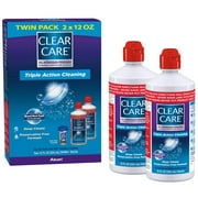 Clear Care Cleaning & Disinfecting Solution with Lens Case, Twin Pack, 12-Ounces Each, 12 Fl. Oz (Pack of 2)