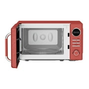 Magic Chef 0.7-cu. ft. 700-Watt Retro Countertop Microwave and 3.4-cu. ft. Retro Beverage Cooler Kit, Red