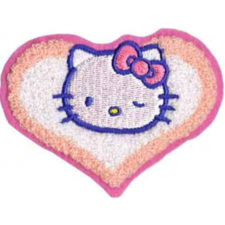 Patch - Hello Kitty - Chenille Heart Iron On Licensed Gifts Toys 