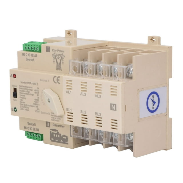 Interruptor de transferencia P, interruptor de transferencia automática P automático de doble potencia 4P Interruptor de transferencia automática construido para durar VoborMX herramienta