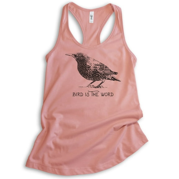 Bird Is The Word Tank Top, Ladies Racerback Tank Top, Bird Tank, Animal Tank, Animal Lover Tank, Desert Pink, Small