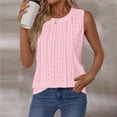 thumbnail image 5 of ZunFeo Womens Pink Tank Top | Eyelet Knit Sleeveless Top for Women | Relaxed Fit Crewneck Casual Summer Top,Size 2XL, 5 of 9