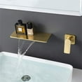 thumbnail image 2 of YYAO Waterfall Bathroom Sink Faucet, Wall-Mounted Kitchen Sink Faucet, Gold, 2 of 8