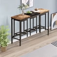 thumbnail image 6 of Kitchen Dining Table, Pub Table, Long Dining Table Set with 3 Stools, Natural+Black, 6 of 9