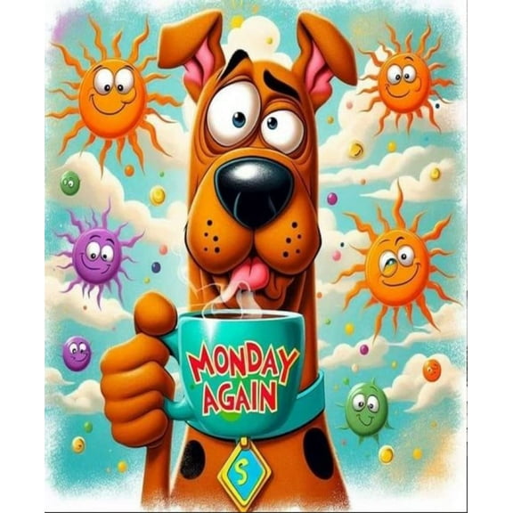 Scooby 5D Diamond Art Painting for Adults and Kits Full Drill 12x16 Inch Cartoon Round Drill Diamond Home Wall Decor