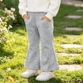 thumbnail image 6 of Spazoro Girls Flare Sweatpants, Elastic Waist Casual Side Pockets Solid Color Loose Fit Fashion Trousers Gray Size 12 Months, 6 of 8