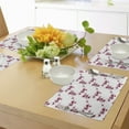 thumbnail image 4 of Ambesonne East Place Mats Set of 4, Petal Flower Ethnic Art, Standard Size, Fuchsia White, 4 of 6