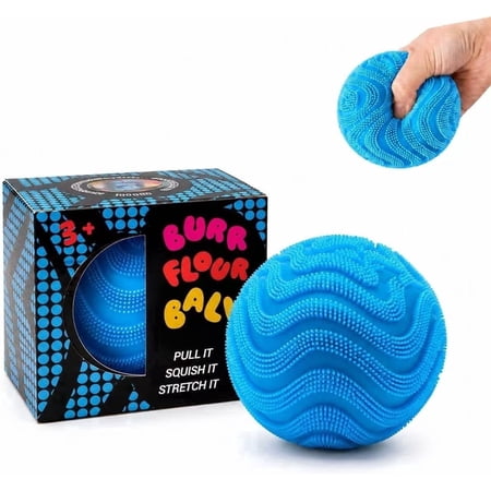 ALK Soft Fuzzy Textured Squishy Squeeze Stress Ball, Blue (1 Piece)