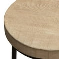 thumbnail image 2 of Round Backless Bar Height Stool with Solid Pine Seat and Metal Hoop Base, 2 of 11