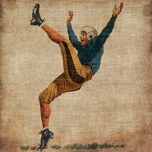 Marmont Hill "Vintage Football Kick" Painting Print on Wrapped Canvas