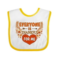 Inktastic Everyone is Thankful for Me with Heart and Leaves Boys or Girls Baby Bib
