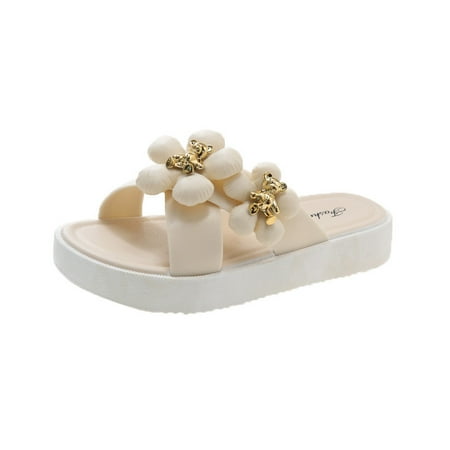 

Flower & Bear Decor Slide Sandals Comfortable Open Toe Slip On Shoes Women‘s Fashion Summer Shoes