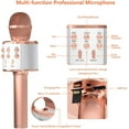 thumbnail image 4 of Microphone Karaoké Sans Fil Bluetooth pour Chanter, Micro Portable à Main, Jouets Cadeaux (Or Rose & Rose), 4 of 5