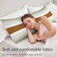 thumbnail image 5 of Sage Green Farmhouse Body Pillow Covers, Green Brown Striped Soft Breathable Throw Pillow Cases with Invisible Zipper, Decorative Pillowcase Pillows Protectors for Sofa Bed Couchair 20"x54", 5 of 9