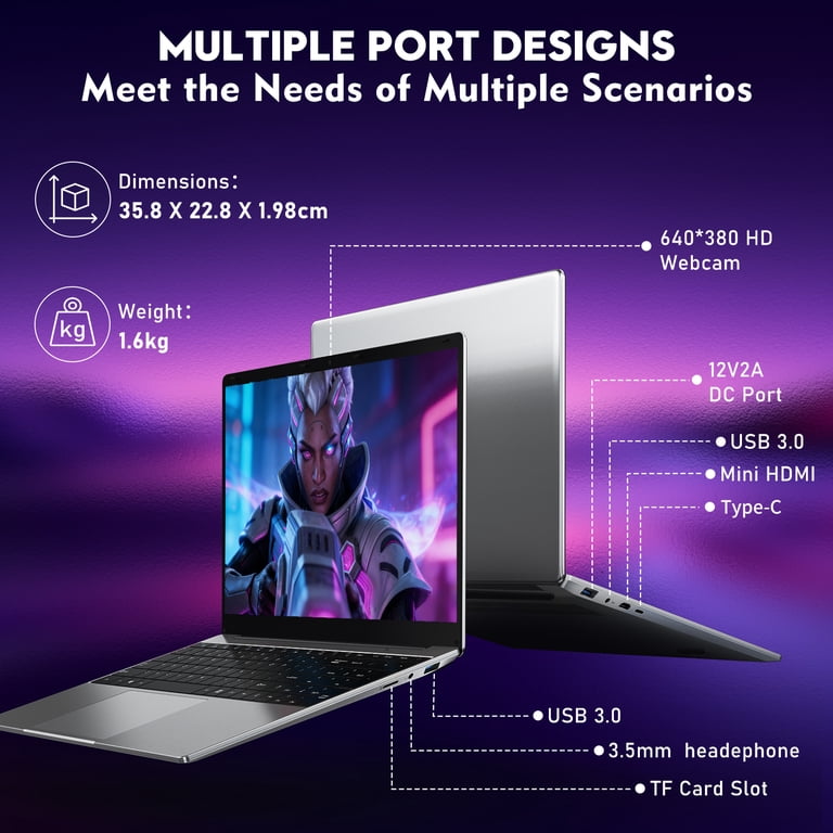Chheart i5 Gaming Laptop with 16GB Ram, 2026 Core i5-7Y54(up to