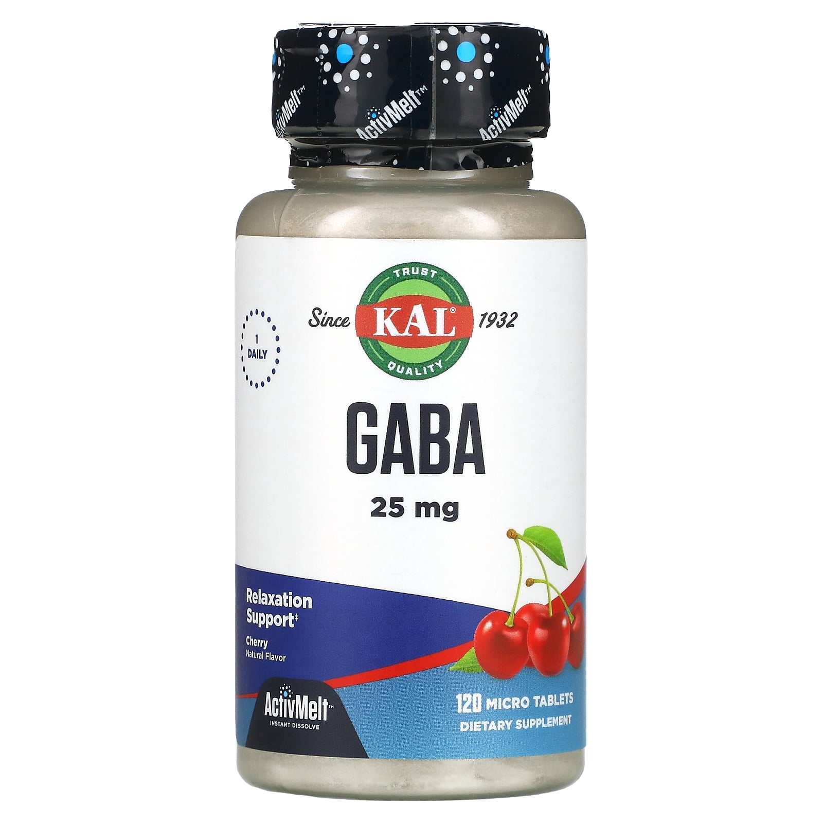 GABA, Cherry, 25 mg , 120 Micro Tablets, KAL