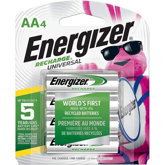 Energizer AA Rechargeable NiMH Batteries - 4 Pack