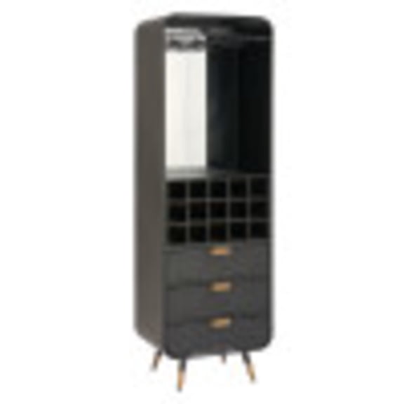 Magara Bar Cabinet Black Cabinet, Modern Style, Rubber feet protect floor from scratches, Fir Wood, Indoor Bar