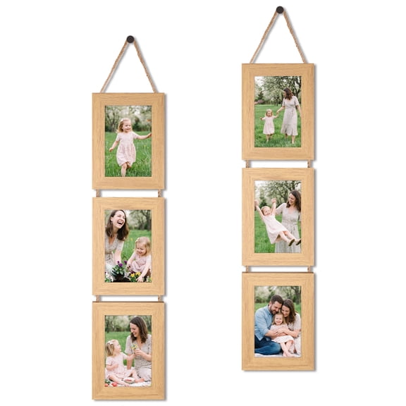 Brown 4x6 Picture Frame Collage Wall Hanging Photo Frames, Set of 2