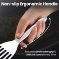 thumbnail image 2 of Gourmet Easy-Stainless Steel Fish Spatula Set – 1 Large Fish Turner + 1 Small Metal Spatula, Ultra Thin Edge for Easy Turning & Flipping, Metal Kitchen Untensils with Ergonomic Non-Slip Handle, 2 of 8