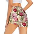 thumbnail image 3 of Goofa Tulips Flowers Printed Women 2 in 1 Running Shorts,Quick Dry Athletic Workout Shorts,High Waisted Athletic Shorts with Liner Pockets-, 3 of 9