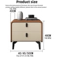 thumbnail image 2 of Bedside Table, Modern Nightstand Bedroom Side Bedside Cabinet Modern Simple Rounded Corner Leather Bedroom Storage Cabinet Minimalist and Practical Side Table(Dark Gray,17.7in), 2 of 6