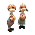 thumbnail image 4 of Figuras en miniatura para decoración de jardín Sharpla 2 piezas sosteniendo calabaza, 4 of 8