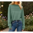 thumbnail image 5 of Lumtrix Womens Long Sleeve Sweatshirt Casual Henley Neck Pullover Tops Lapel Button Up Sweatshirt Lightweight Loose Tops with Pocket Mint Green _DE05 XL, 5 of 5