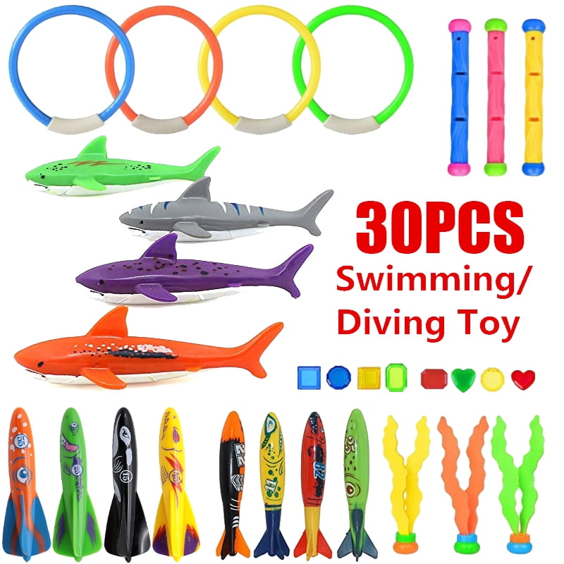 Autrucker Pool Toys, Diving Toys, Kids Swimming Pool Toys with Pool ...