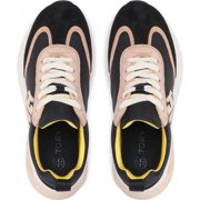 Tory Burch Women's Good Luck Trainer Sneakers, Black/Cream/Black, 11 Medium US