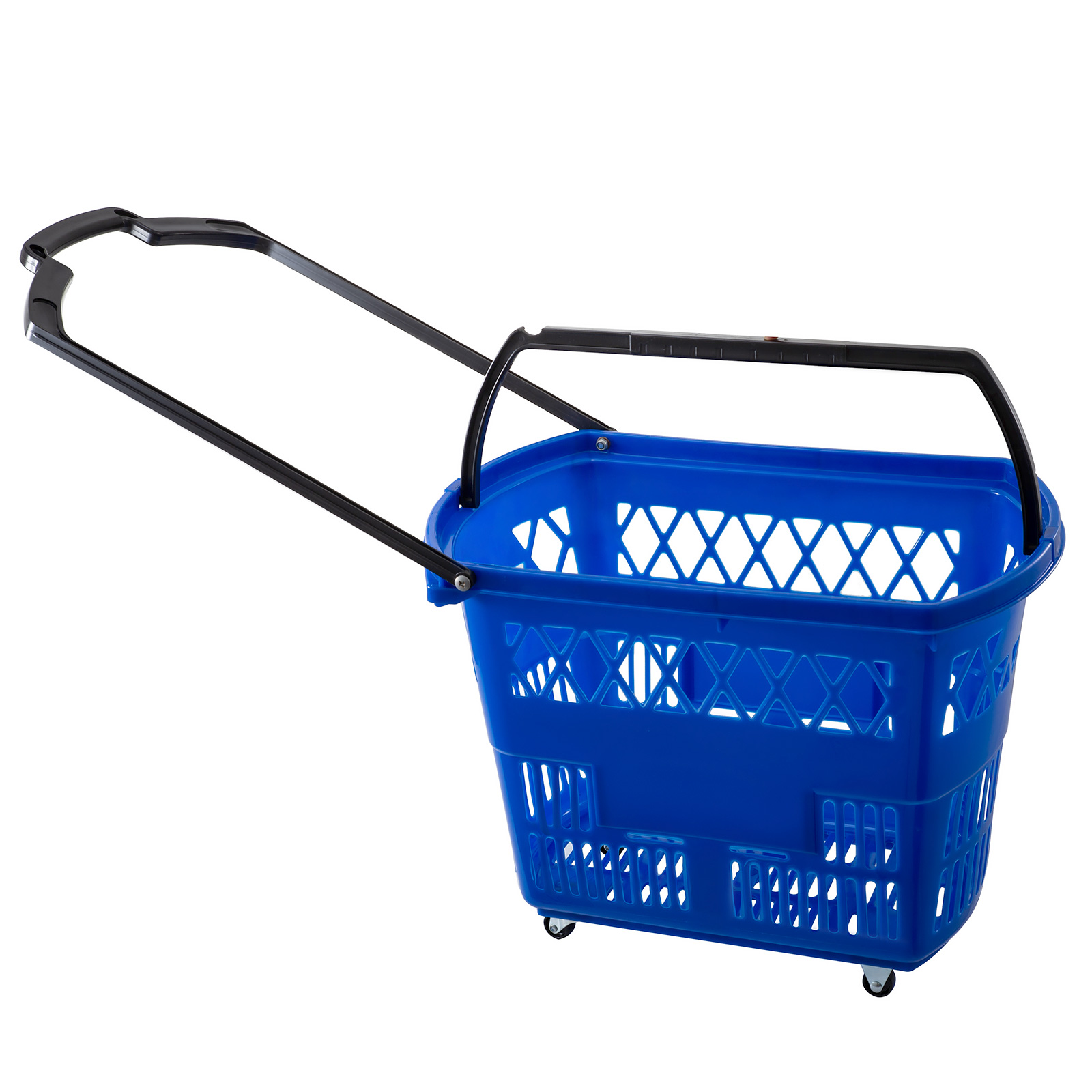 Vevor 3pcs Shopping Carts Blue Shopping Baskets With Handles Plastic Rolling Shopping Basket With Wheels Portable Shopping Basket Set For Retail Store Walmart Com