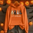 thumbnail image 3 of Goose Pumpkin Halloween Hoodies for Women 2025 Funny Goose Graphic Hoodie Halloween Sweatshirt Pullover Tops, 3 of 4