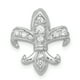 925 Sterling Silver Cubic Zirconia Cz Fleur de Lis Pendentif Pendentif Collier – image 1 sur 6