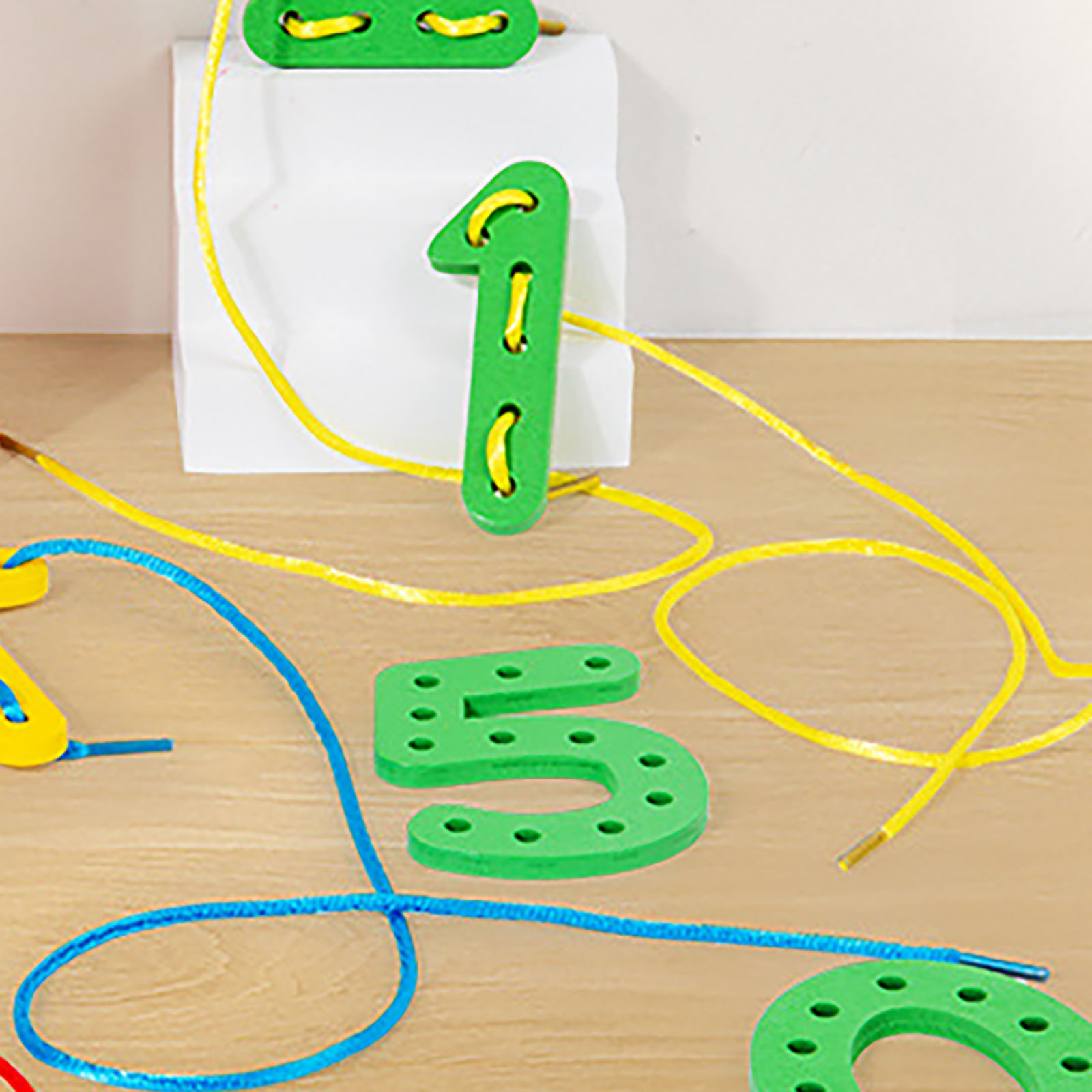 Learn Lacing Alphabet Toy - 26 Uppercase Letters, 10 Numbers & 8 Laces For Fine Motor Skills Development