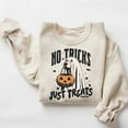 thumbnail image 2 of Unisex sweatshirt "NO TRICKS JUST TREATS" - Perfect for Halloween with a cute ghost puppy design., 2 of 6