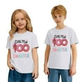 thumbnail image 5 of Huowey Girls Fashion Happy 100Th Day Of School Shirts Letter Print Short Sleeve Tee Round Neck Loose Relaxed Casual Daily Wear Soft Blouse Graphic T-Shirt Basic Tees Tagless,White,8-9 Years, 5 of 7
