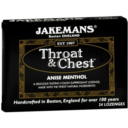 Jakemans Throat & Chest Lozenges Anise Menthol 24 Each (Pack of 2)