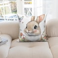 thumbnail image 3 of Dashan Bunny Flower Throw Pillow Covers 18x18 Set of 2,Happy Easter Decorative Pillow Cases for Bedroom Sofa Couch, 3 of 6