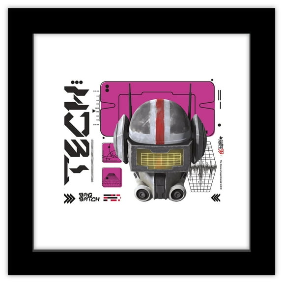 Gallery Pops Star Wars: Bad Batch - Tech Clone Trooper Wall Art, Black Framed Version, 12" x 12"